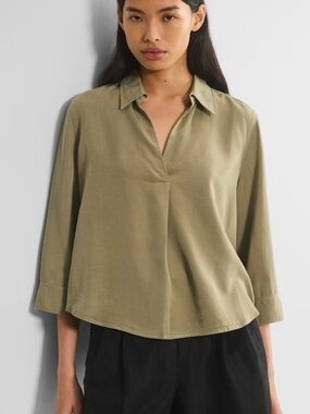 Aritzia Babaton Women's Persona Shirt In Faded Sundried Olive Size XS